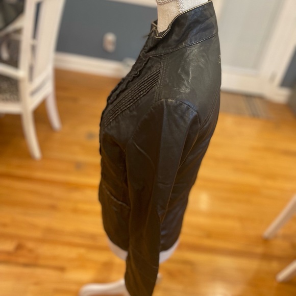 💜 5 for $25 or 3 for $18 Big chill black distressed faux leather motto j… - Picture 2 of 10